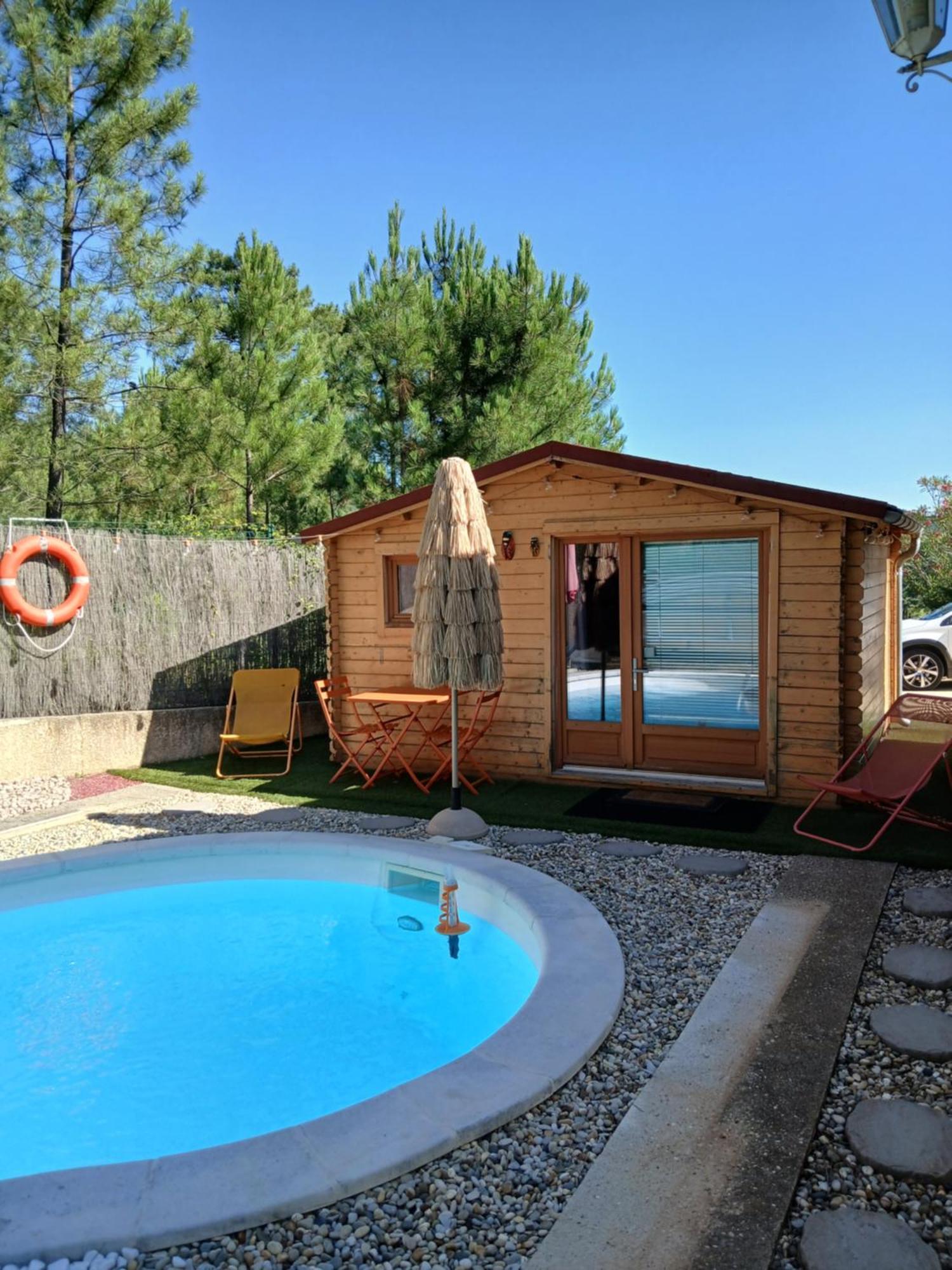 Chalet Charmant Avec Piscine Mercuer Ngoại thất bức ảnh
